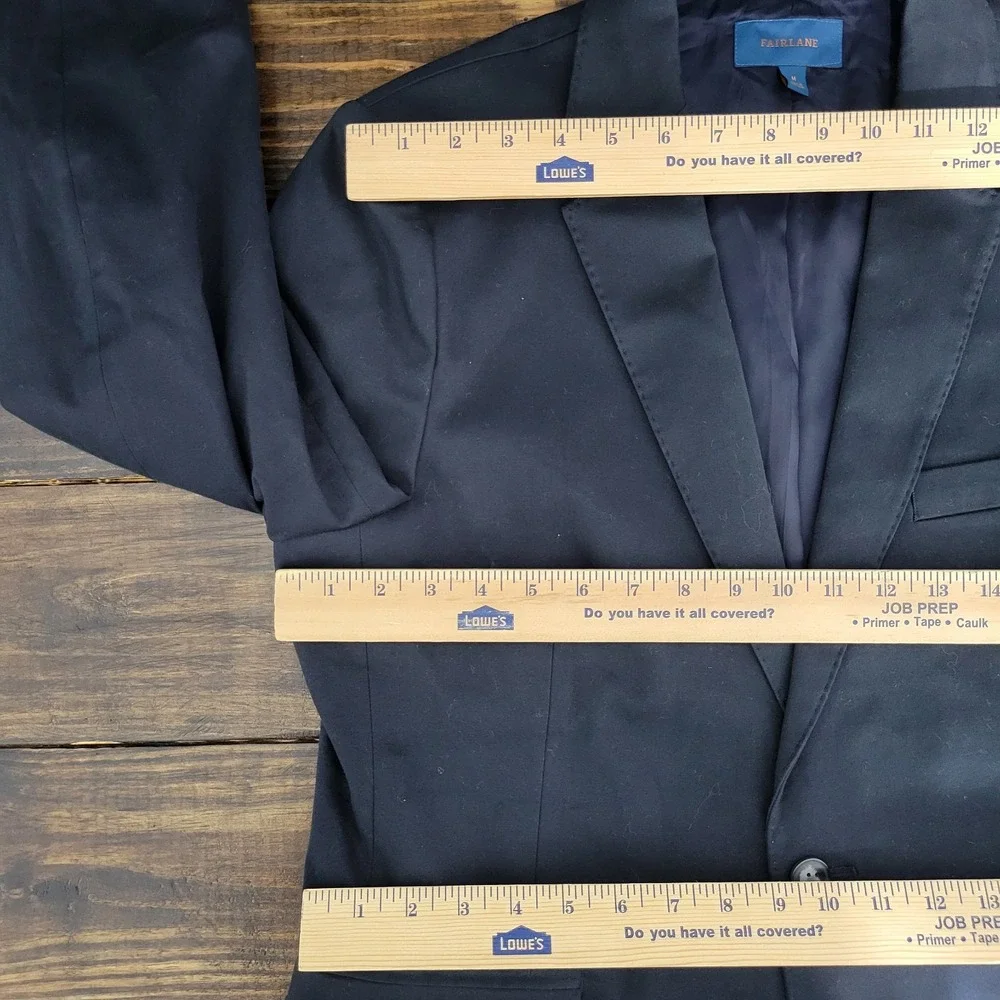 FAIRLANE‎ Men's Sport Coat Blazer Two Button Deep Navy Cotton Spandex Medium